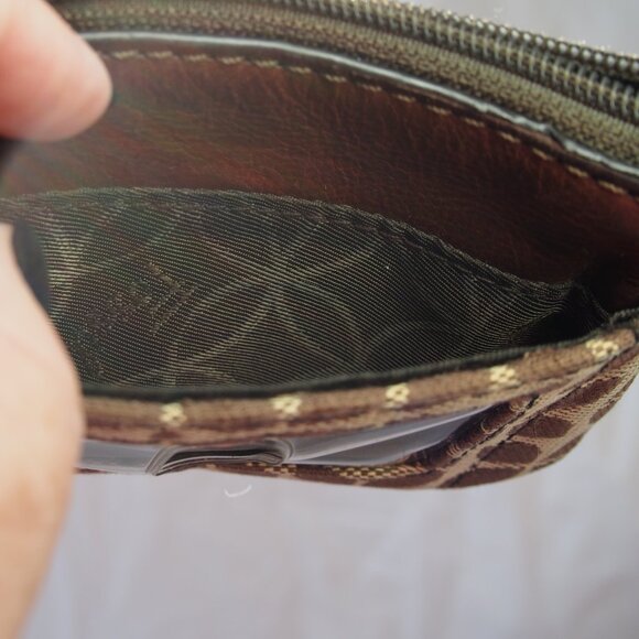 Fossil Signature Brown Zip Cardholder/Keychain, Y2k - Picture 4 of 15